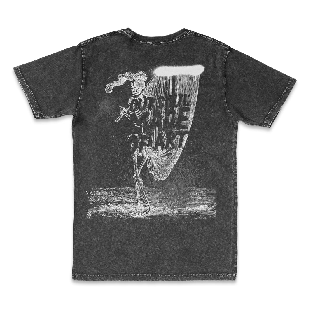 OUR SOUL MADE OF ART ACID WASH T-SHIRT