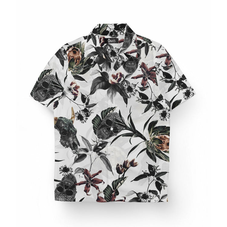 FLOWER SKULLS SHIRT LAPEL COLLAR - 22BLACKSOULS Shirt
