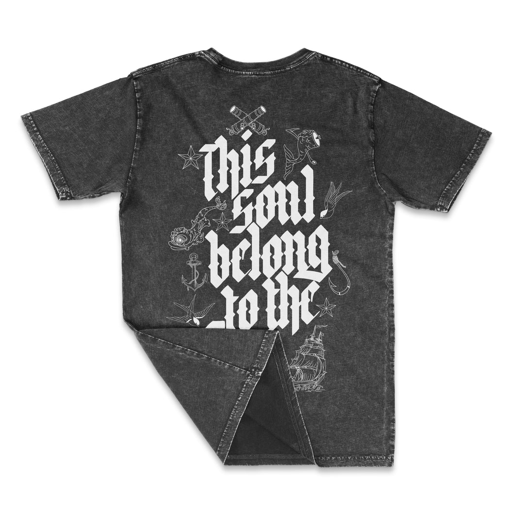 THIS SOUL BELONG TO THE SEA ACID WASH T-SHIRT