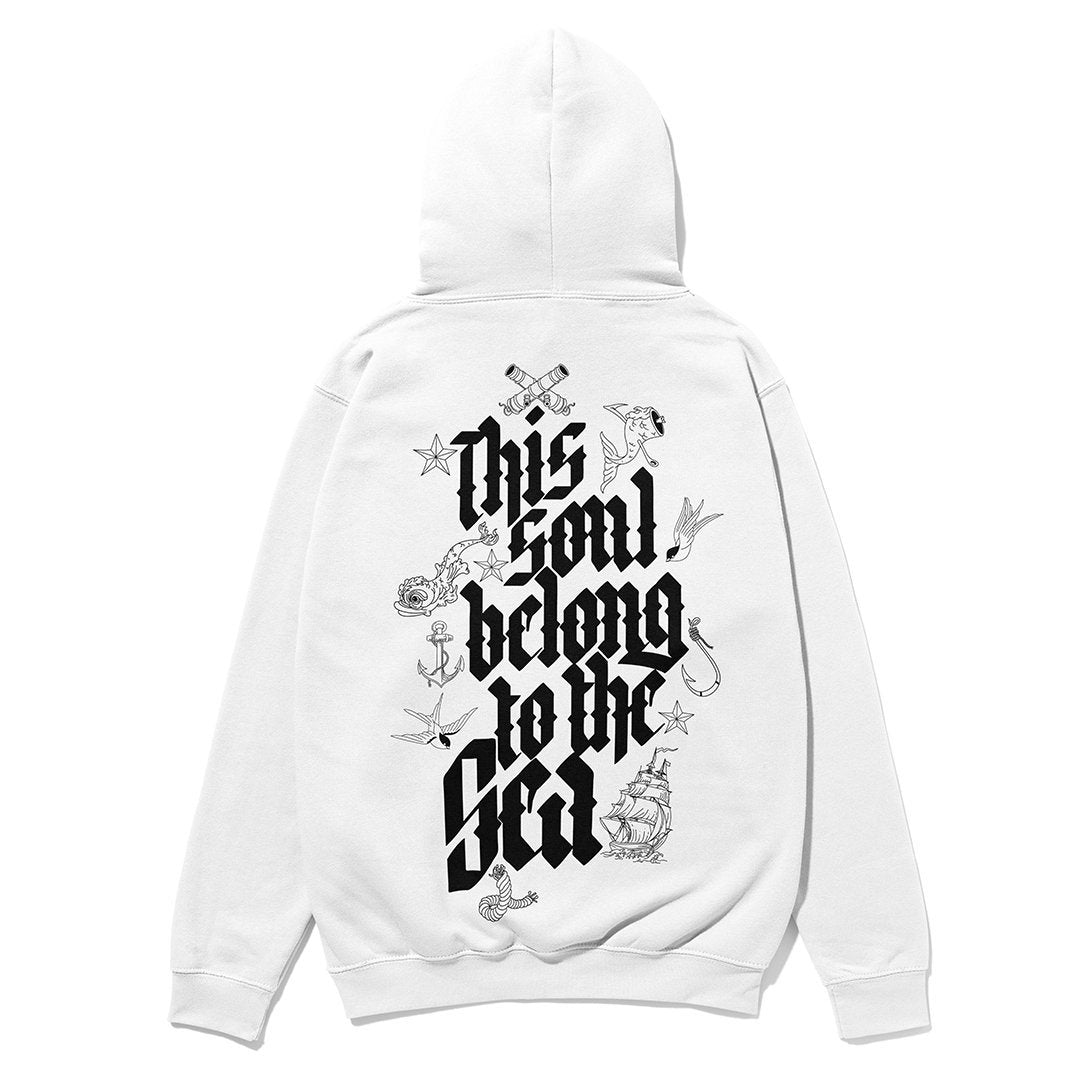 This soul belong to the sea 100% cotton Heavyweight hoodie - 22BLACKSOULS